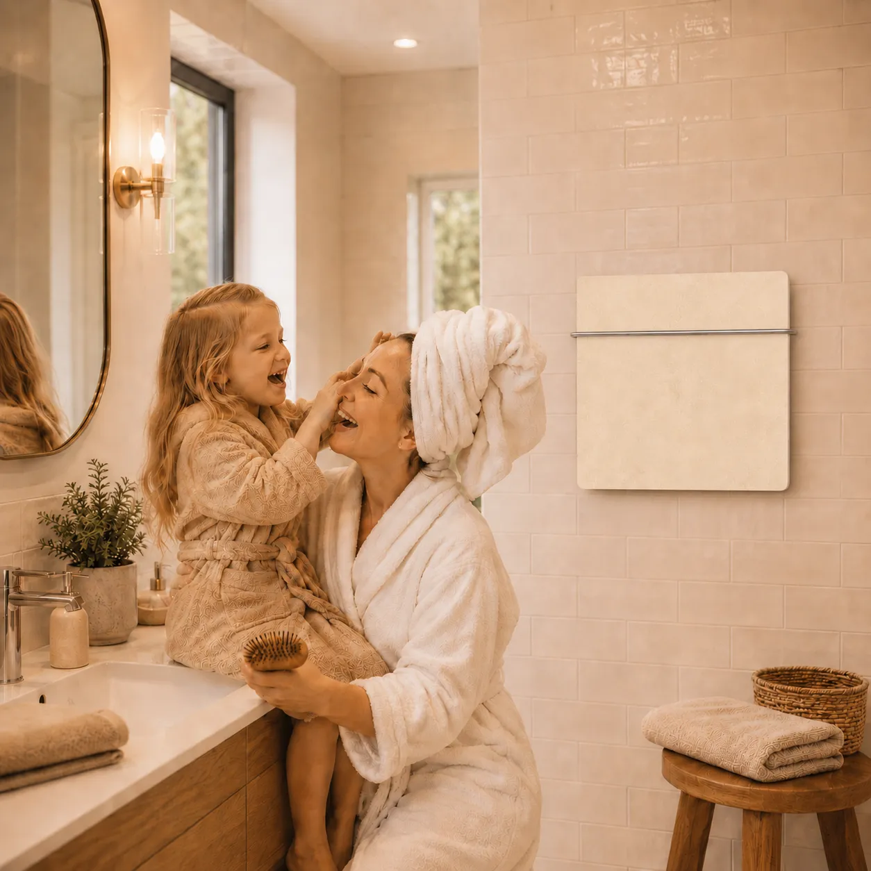 Radiateur Inertia 3 en 1 dans une salle de bain avec protection IP24
